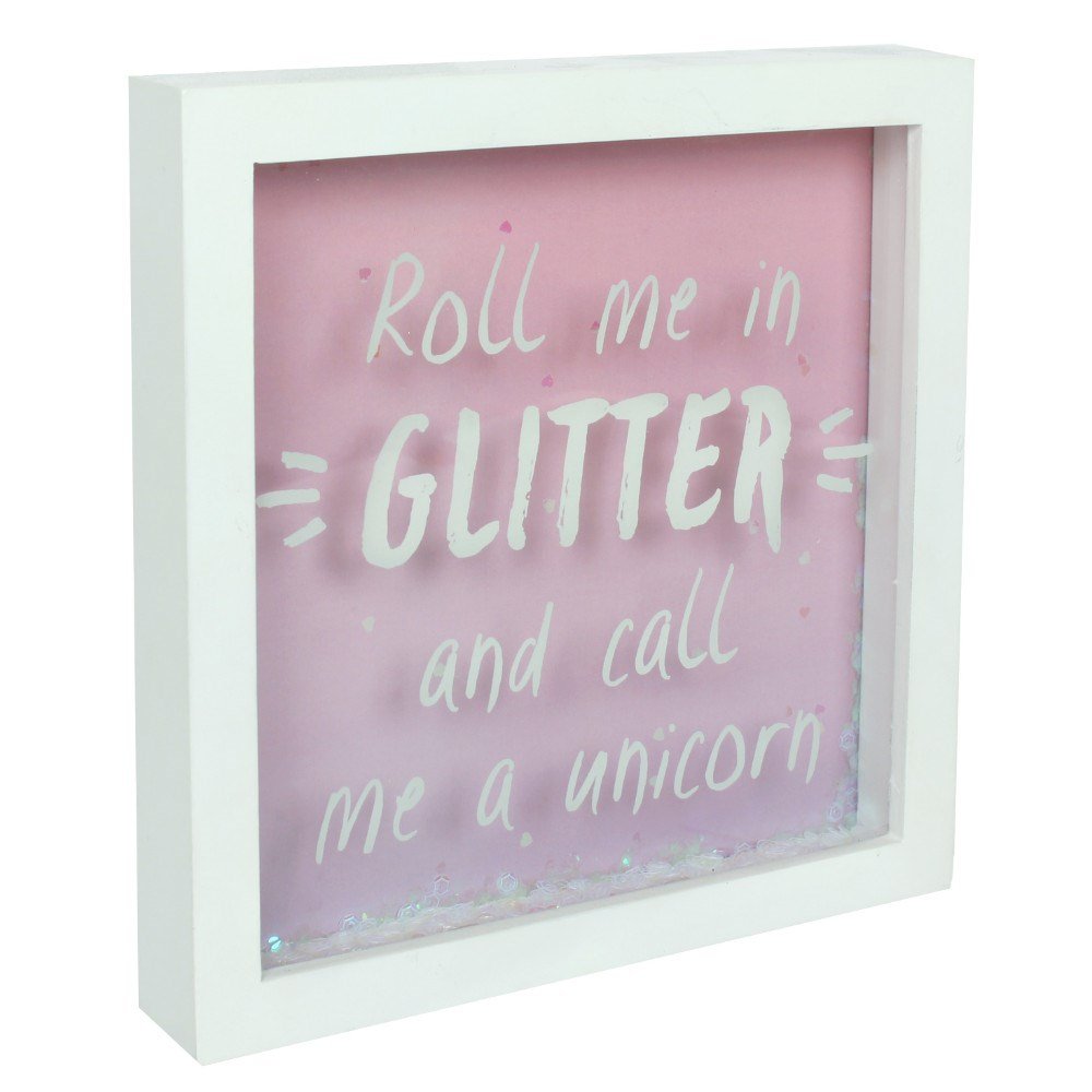 Unicorn Gift Glitter Box Frame image 0