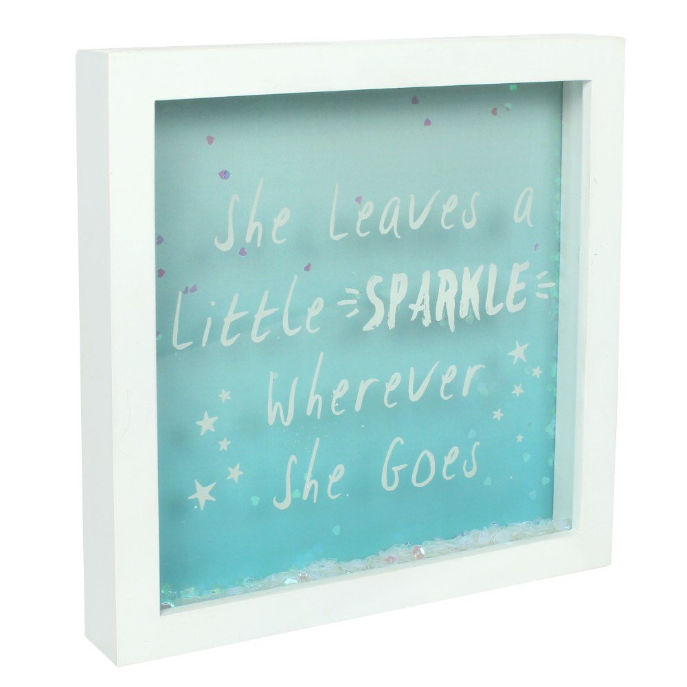 She Leaves a Little Sparkle Gift Glitter Box Frame image 0