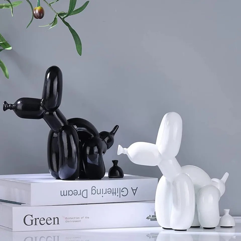 White Balloon Dog Ornament - Poop
