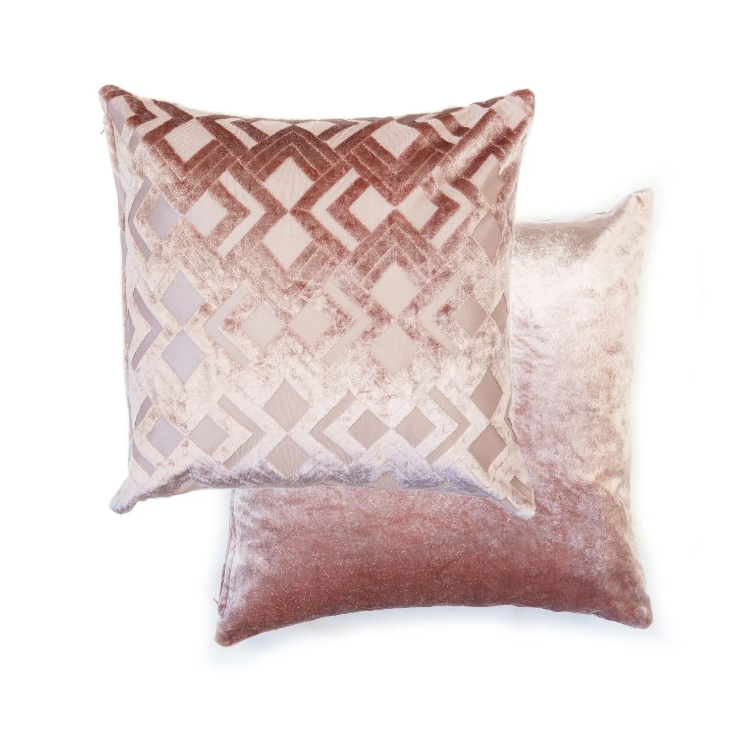 Valencia Crushed Velvet Blush Pink Cushion Covers