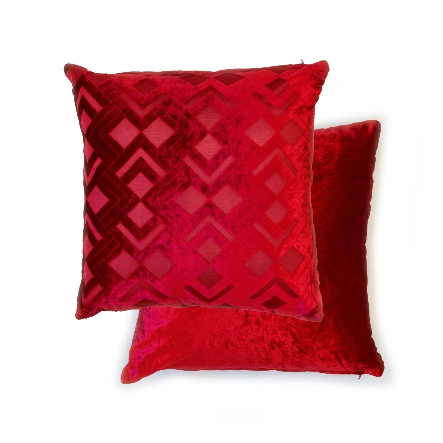 Valencia Crushed Velvet Red Cushion Covers
