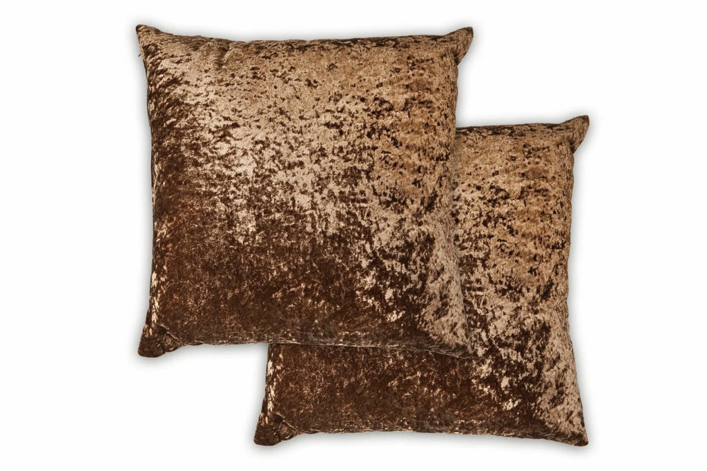 Dorchester Crushed Velvet Brown Cushion Covers 