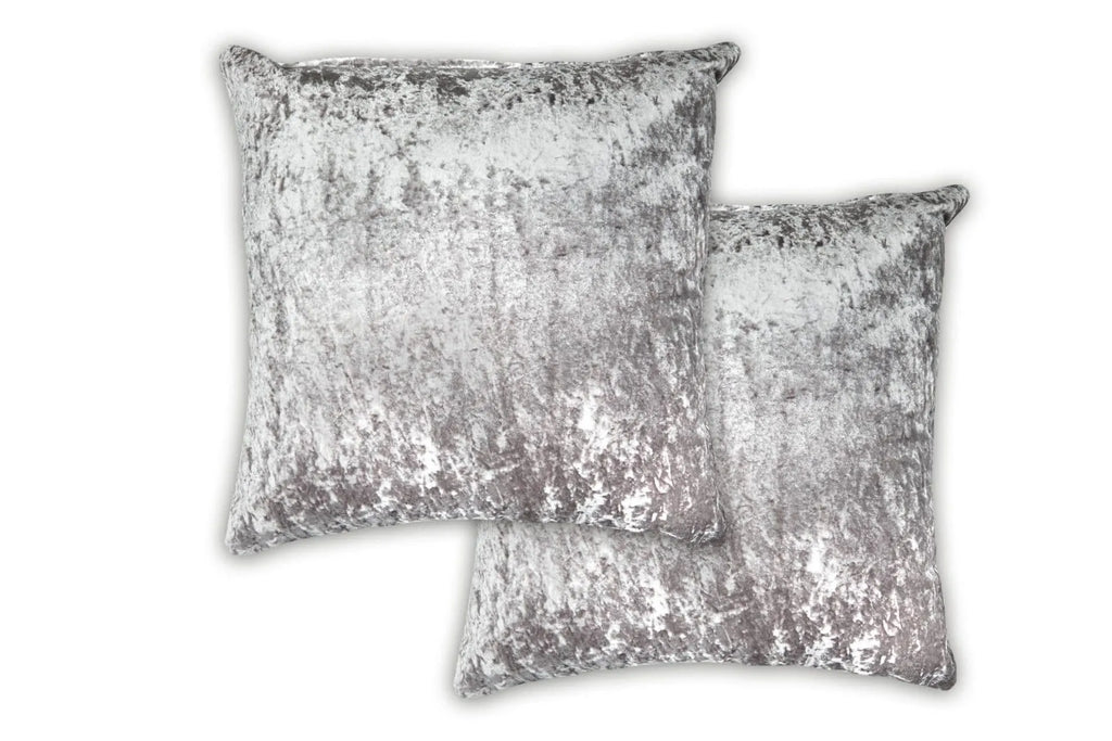 Dorchester Crushed Velvet Silver Cushion Covers