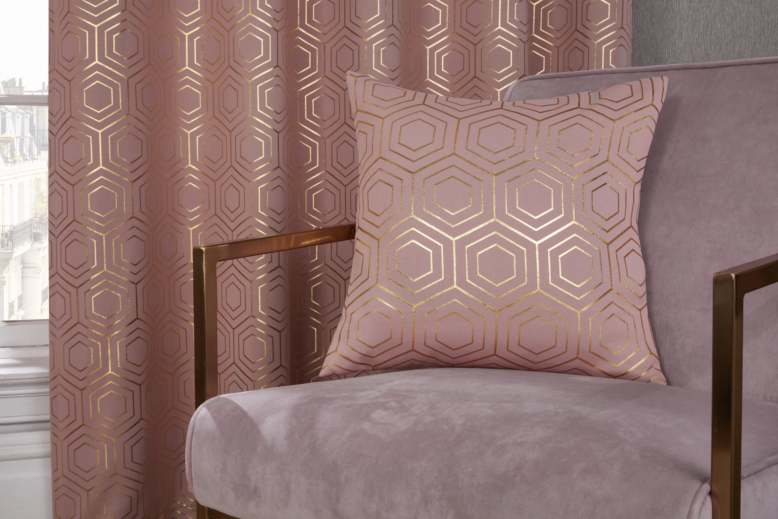 Hartford Art Deco Blush Pink Cushion Covers