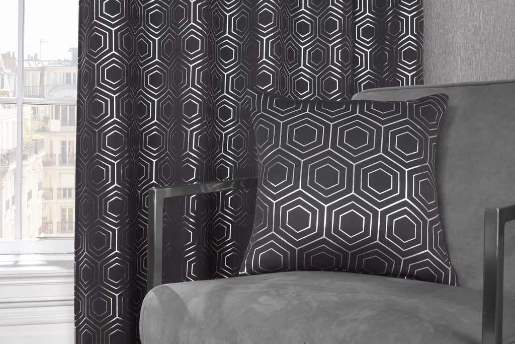 Hartford Art Deco Charcoal Grey Cushion Covers