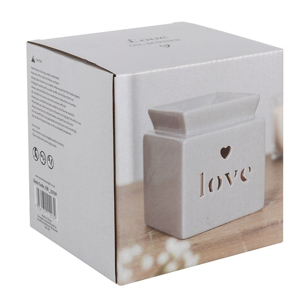 Love Grey Ceramic Oil Burner/ Wax Warmer