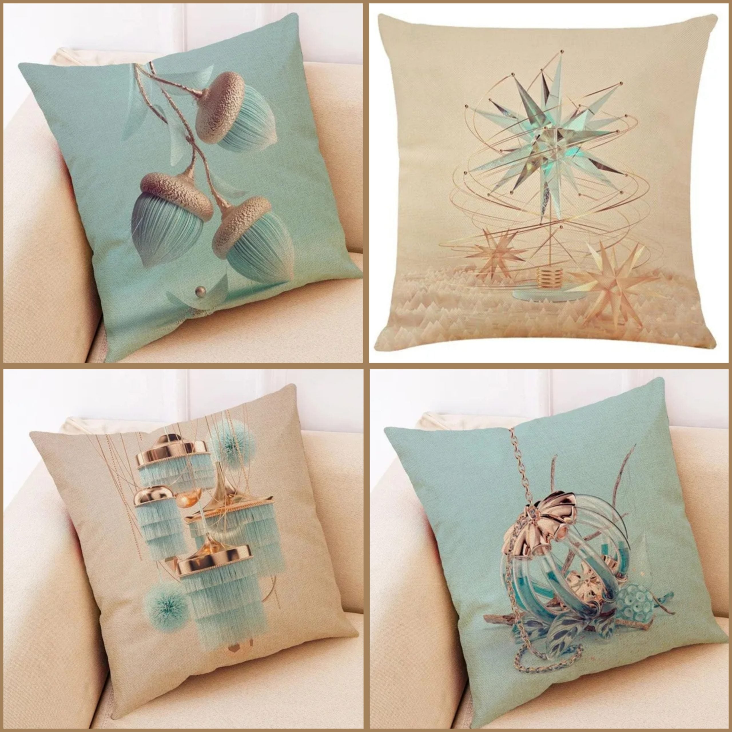 Art Deco Themed Cushion Covers - Set of 4