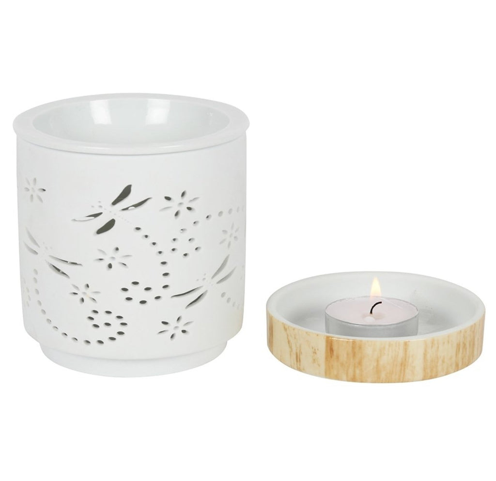 Dragonfly White Oil Burner/ Wax Warmer