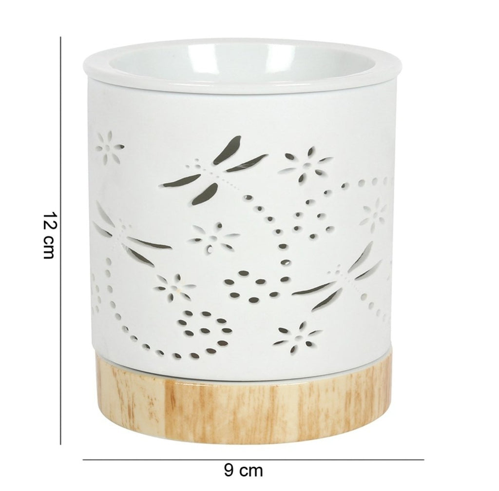 Dragonfly White Oil Burner/ Wax Warmer 