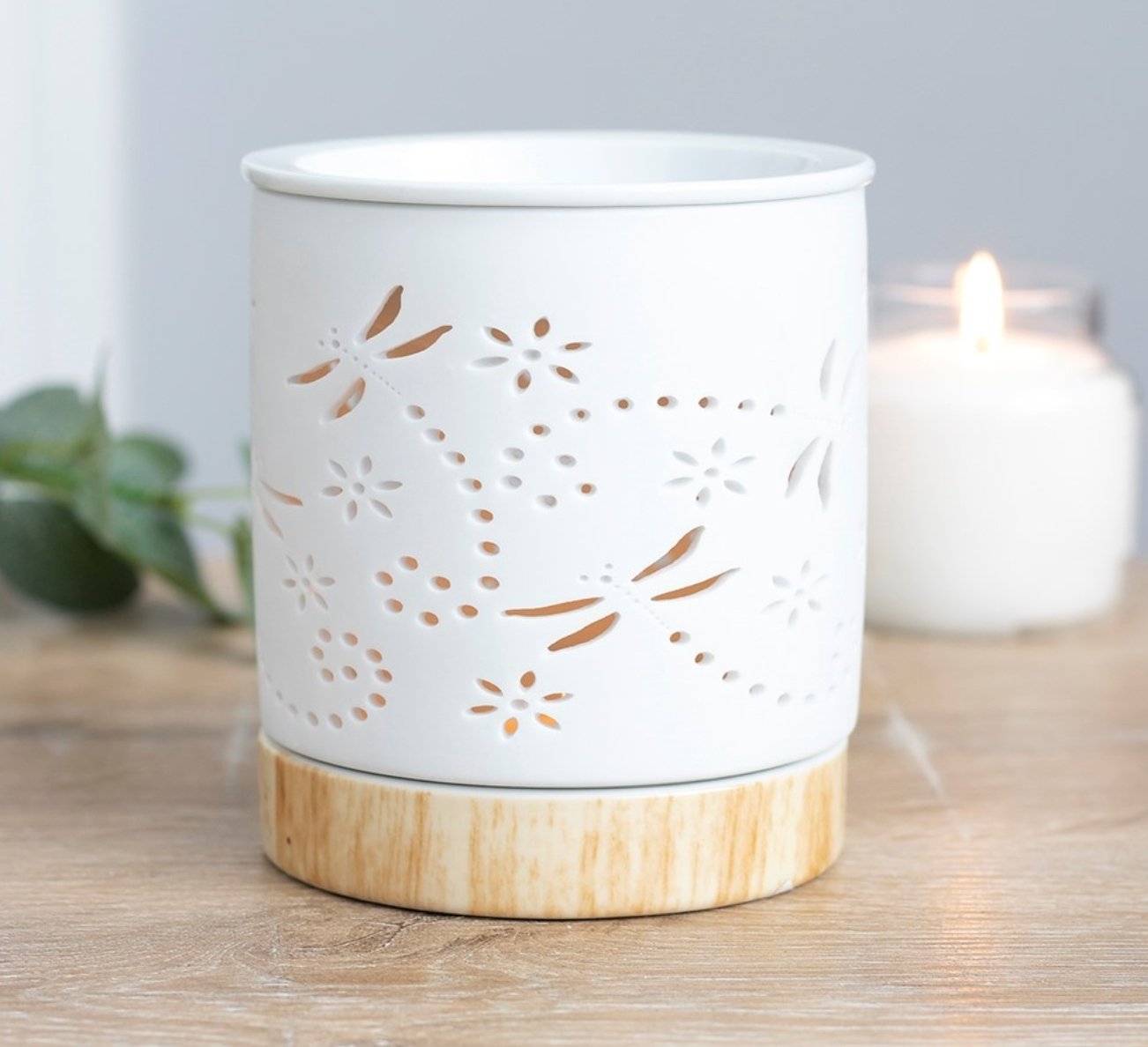 Dragonfly White Oil Burner/ Wax Warmer
