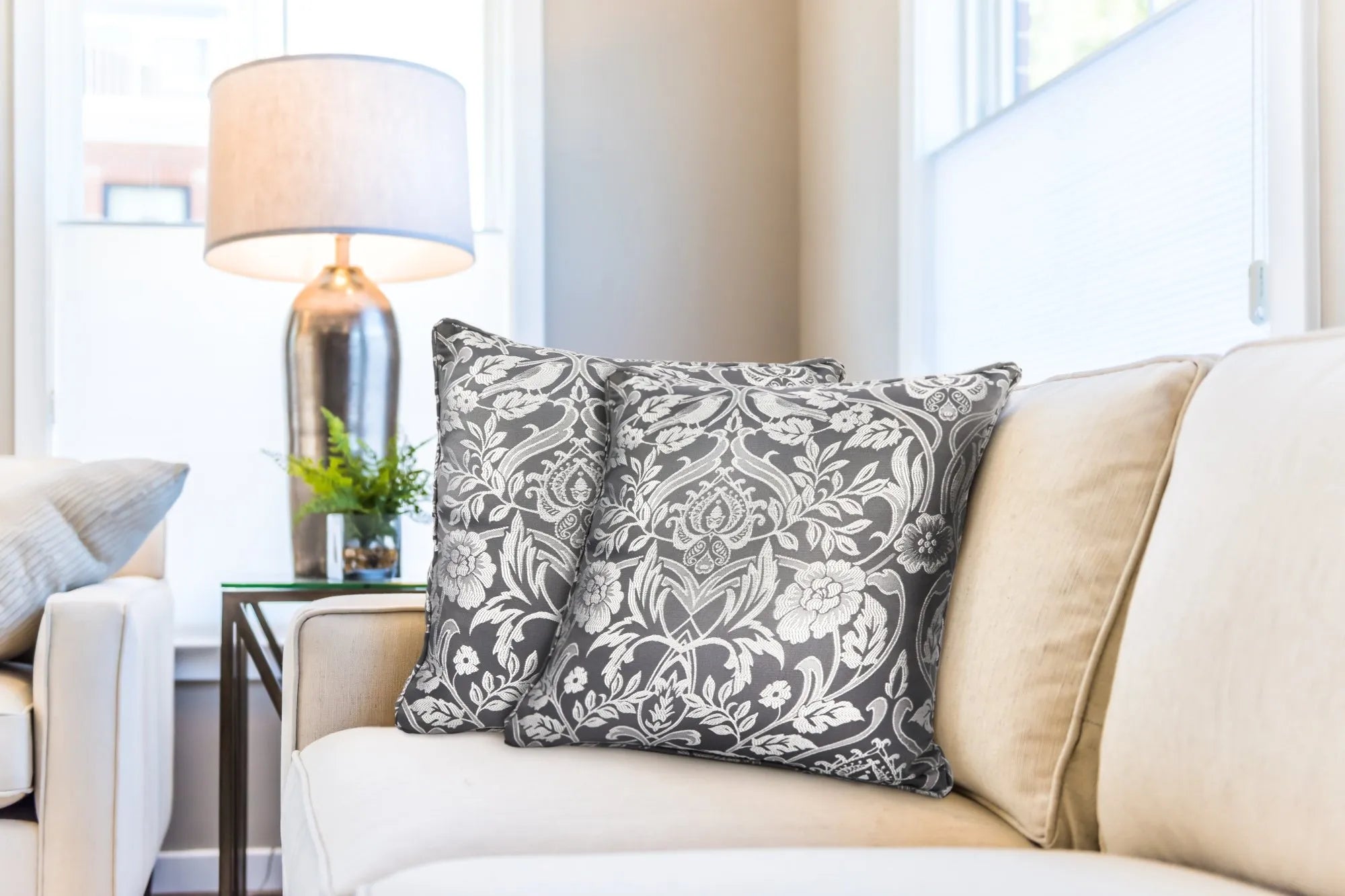 Luxury Jacquard Cushion Covers - Grey