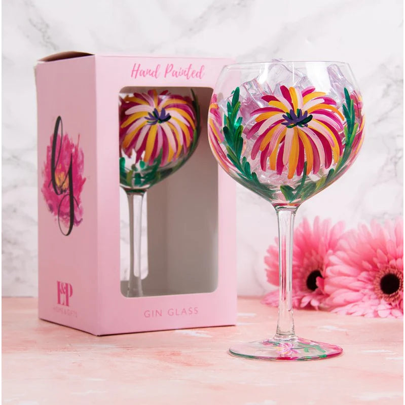 Honeysuckle Gin Glass - Hand Painted Gift Box