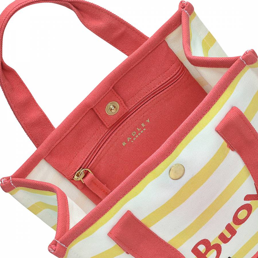 Radley nautical themed tote bag with gold zipper and 'Radley' branding on a white background