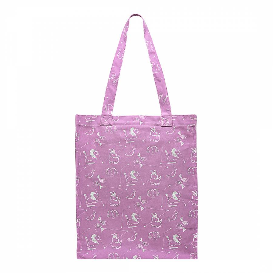 Radley astrology pink tote bag with an astrological pattern on a white background