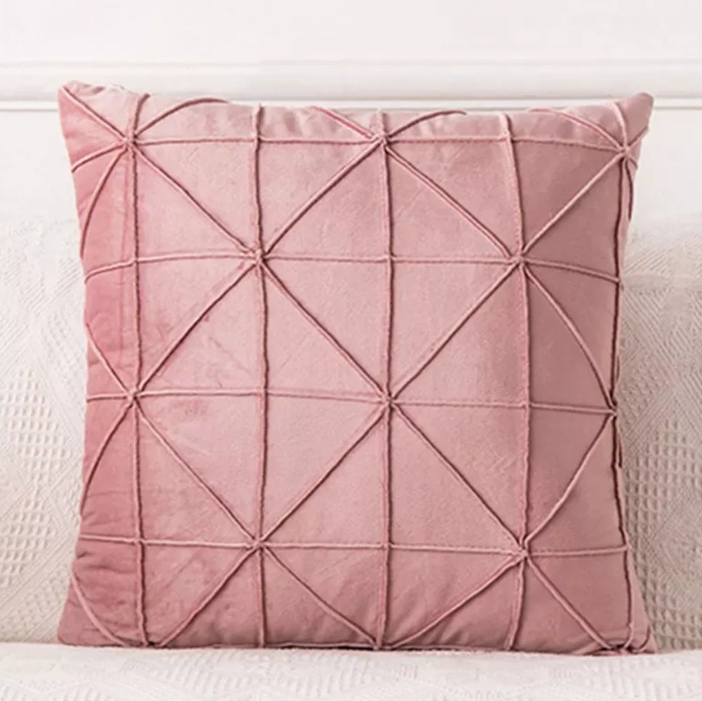 Rose Gold Pink and Grey Velvet Cushion Covers (Set of 4)