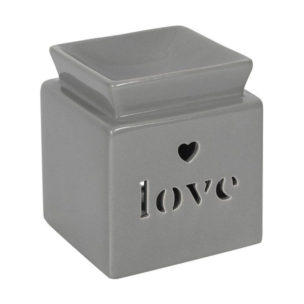 Love Grey Ceramic Oil Burner/ Wax Warmer