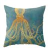 Blue & Gold Sea Animal Cushion Covers