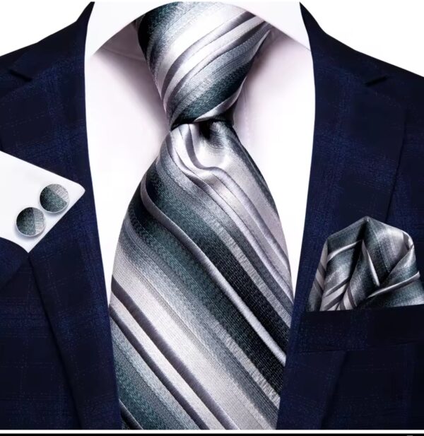 Striped Steel Greg Tie Set